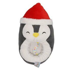NWT Squishmallows Kid Slippers ~ Luna the Penguin with Red Santa Hat